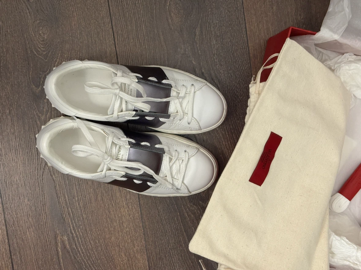 Valentino Rockstud Sneakers White Leather