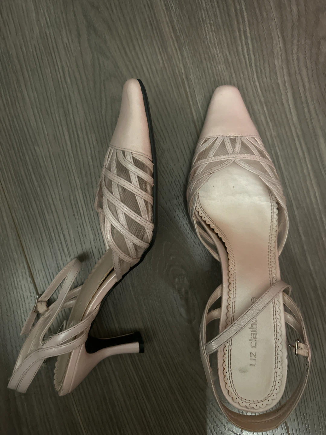 Liz Claiborne Pink Mesh Heeled Sandals