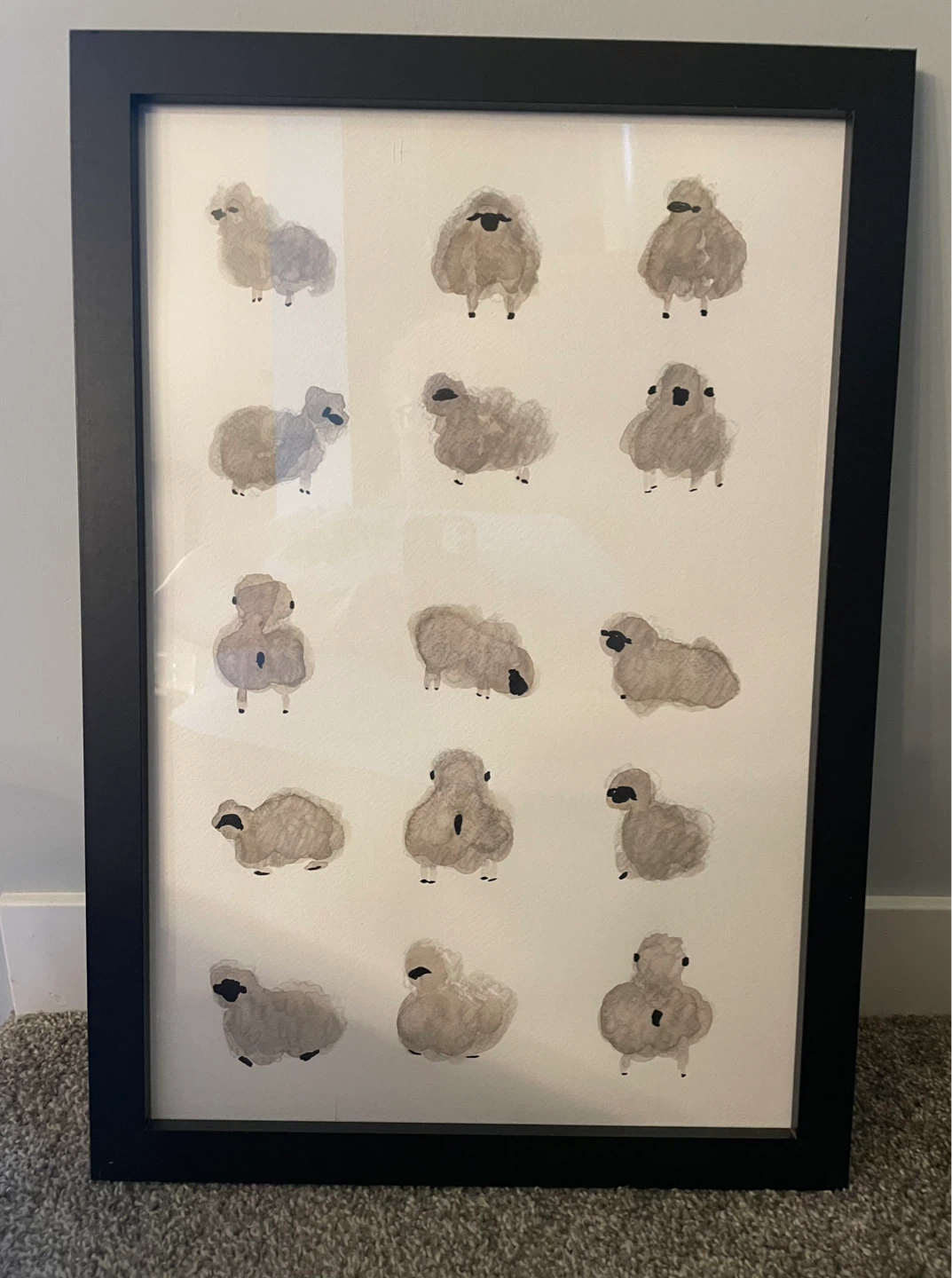 Watercolour Sheep painting