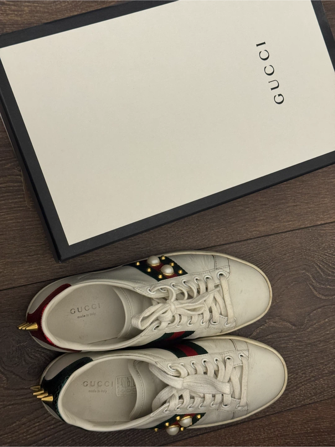 Gucci Ace Sneakers with Pearls and Spikes - photo 2
