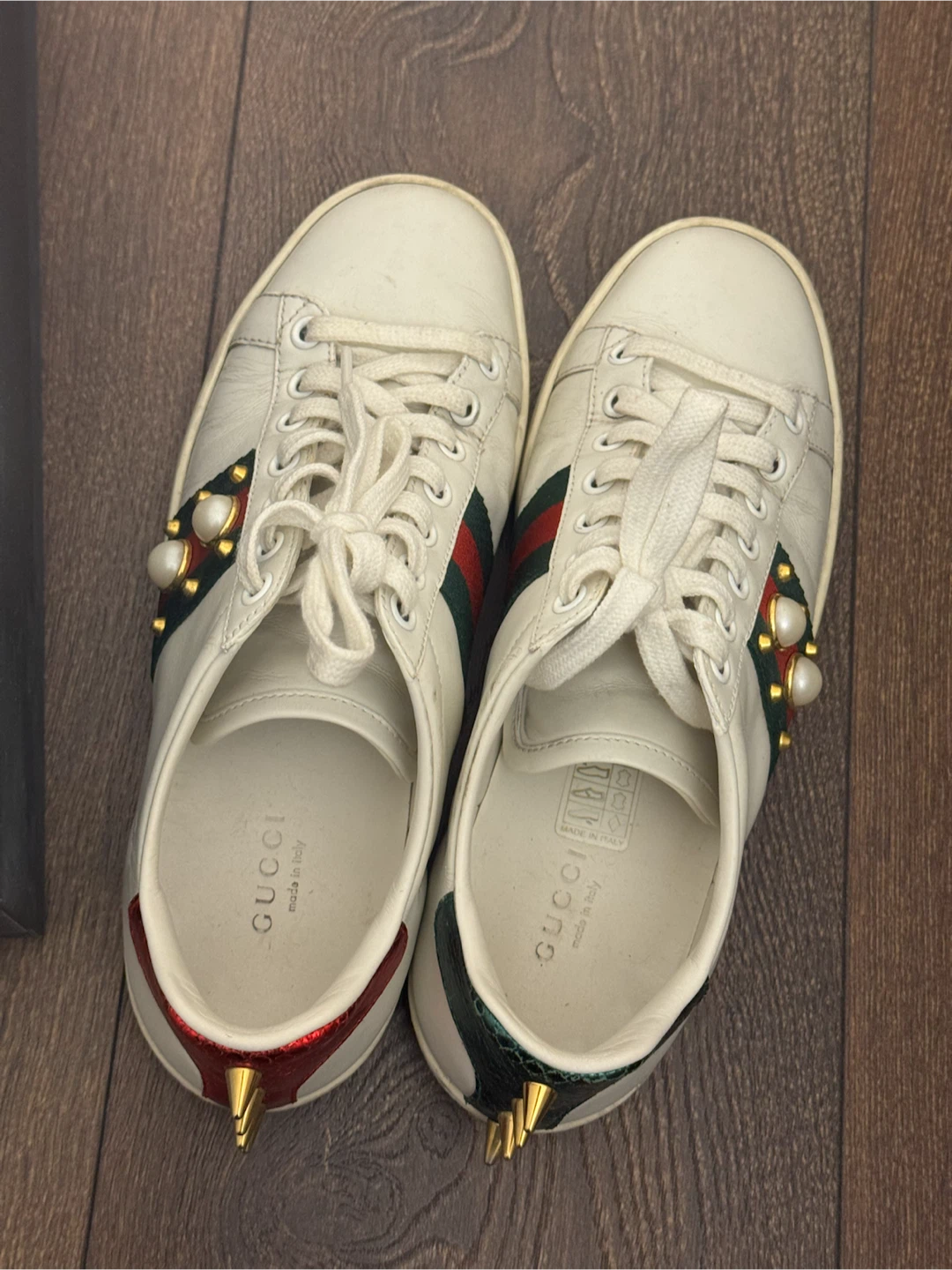 Gucci Ace Sneakers with Pearls and Spikes