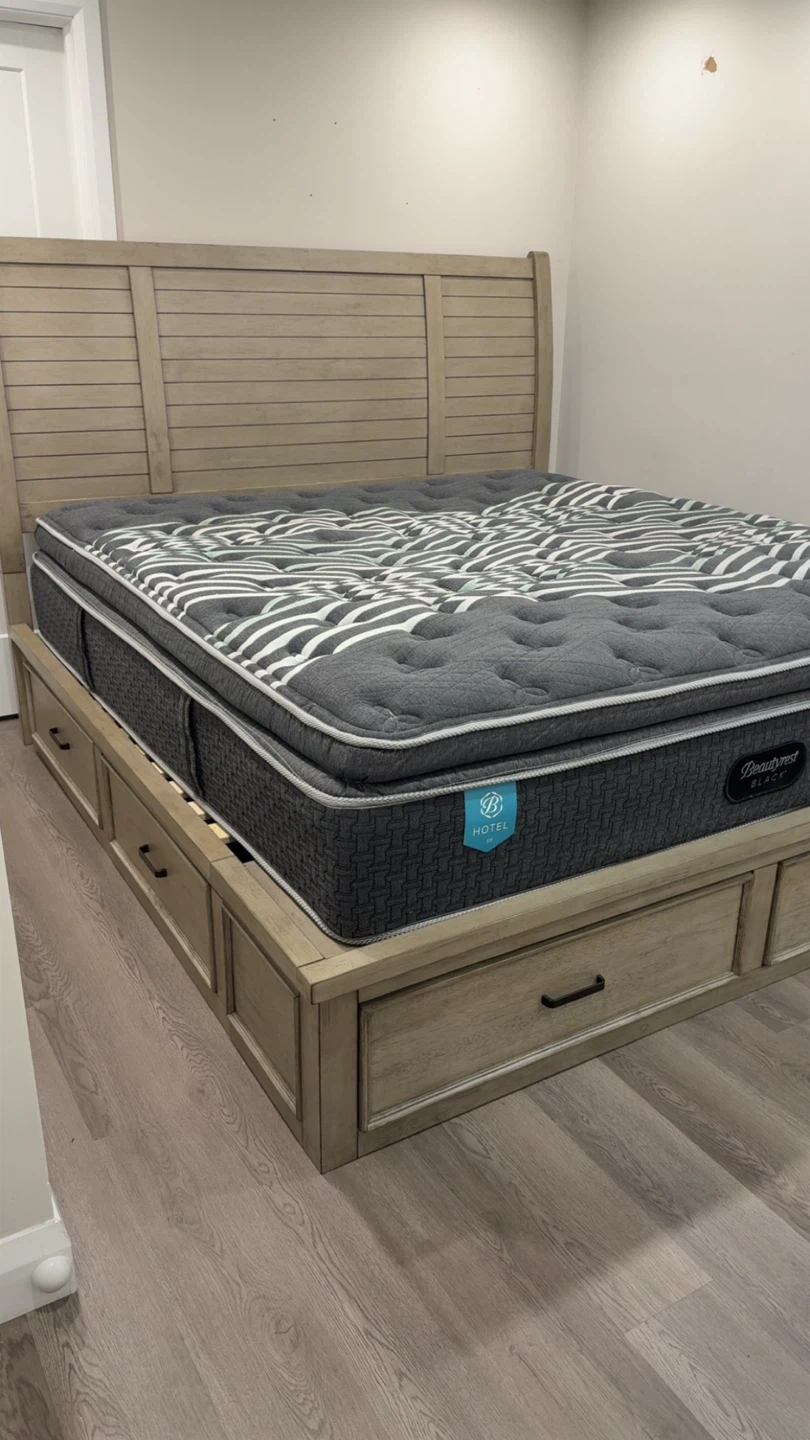 Beautyrest Black Mattress and Wooden Storage Platform Bed - photo 2