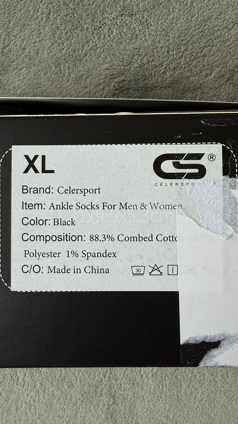 Size XL US 13-14  Black Terry  Socks - 6 Pack - photo 3