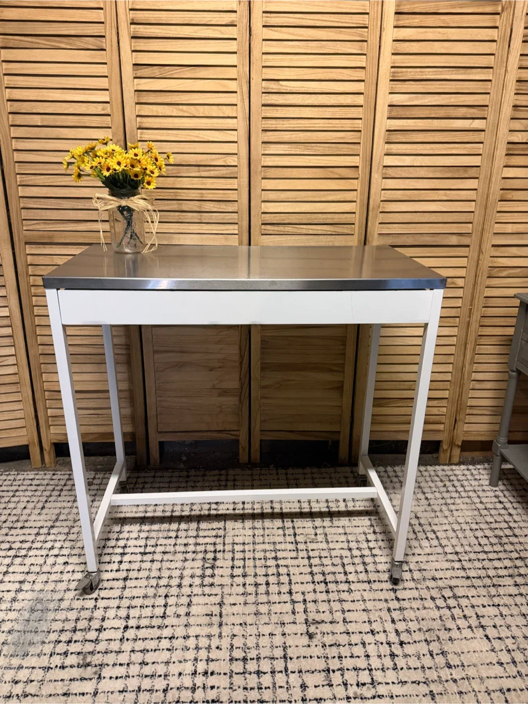 Metal Top Rolling Counter Table