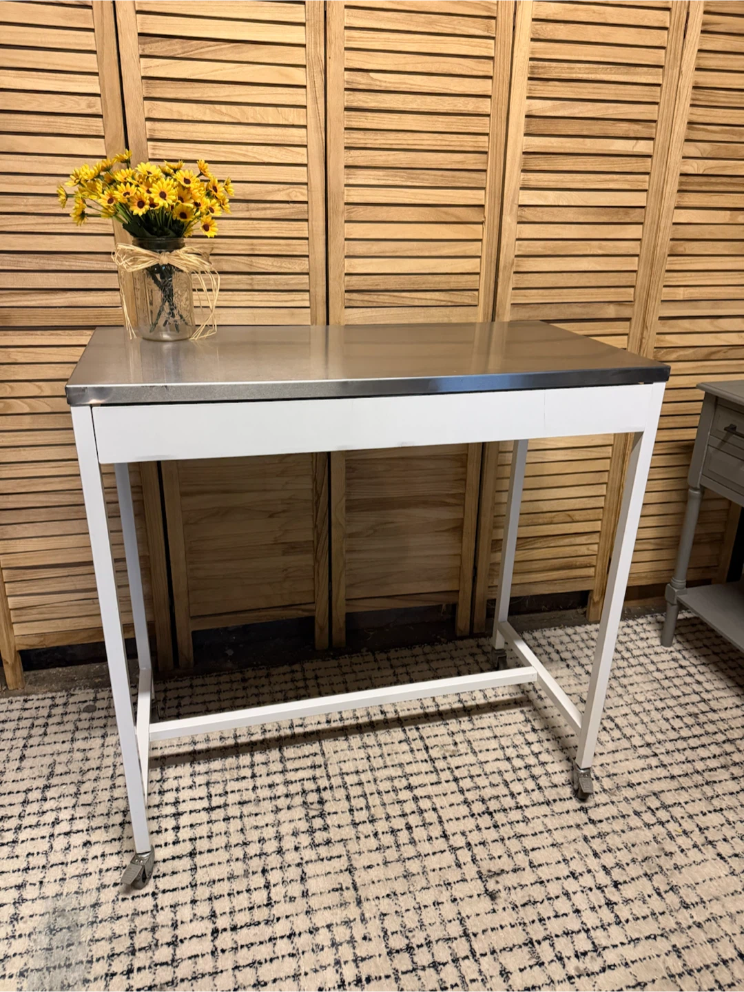 Metal Top Rolling Counter Table - photo 2