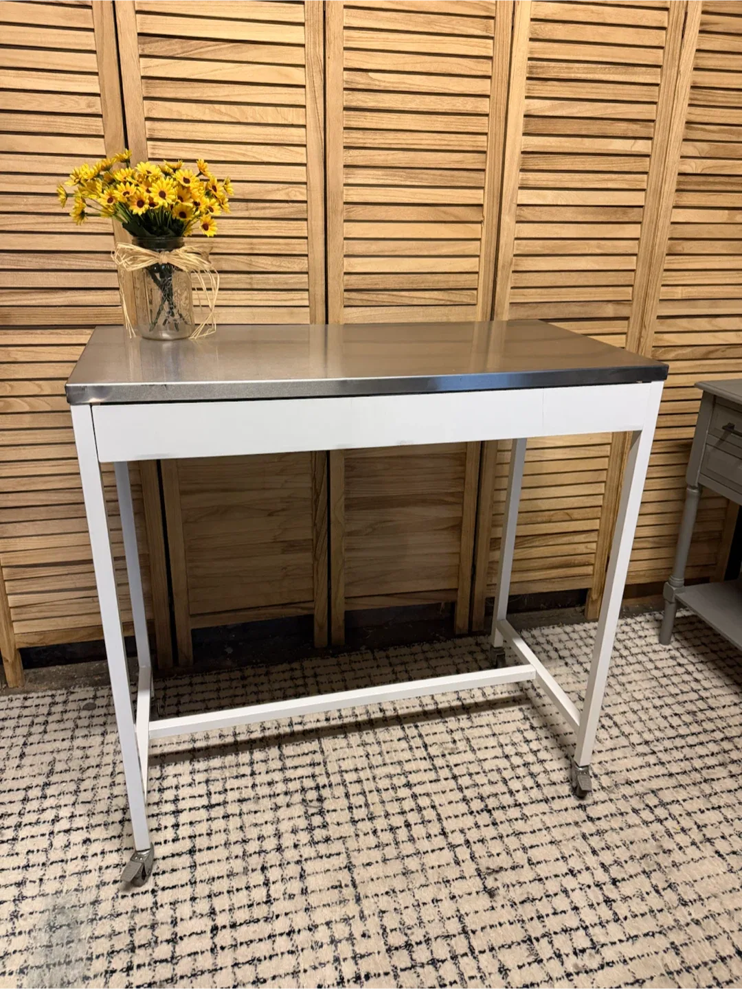 Metal Top Rolling Counter Table - photo 2