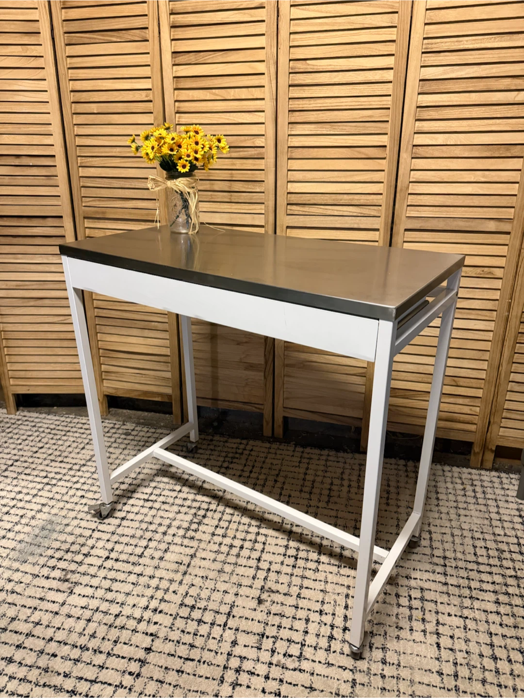 Metal Top Rolling Counter Table - photo 3