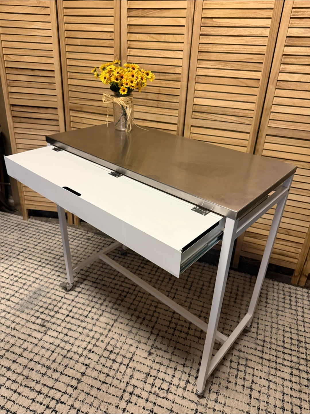 Metal Top Rolling Counter Table - photo 4