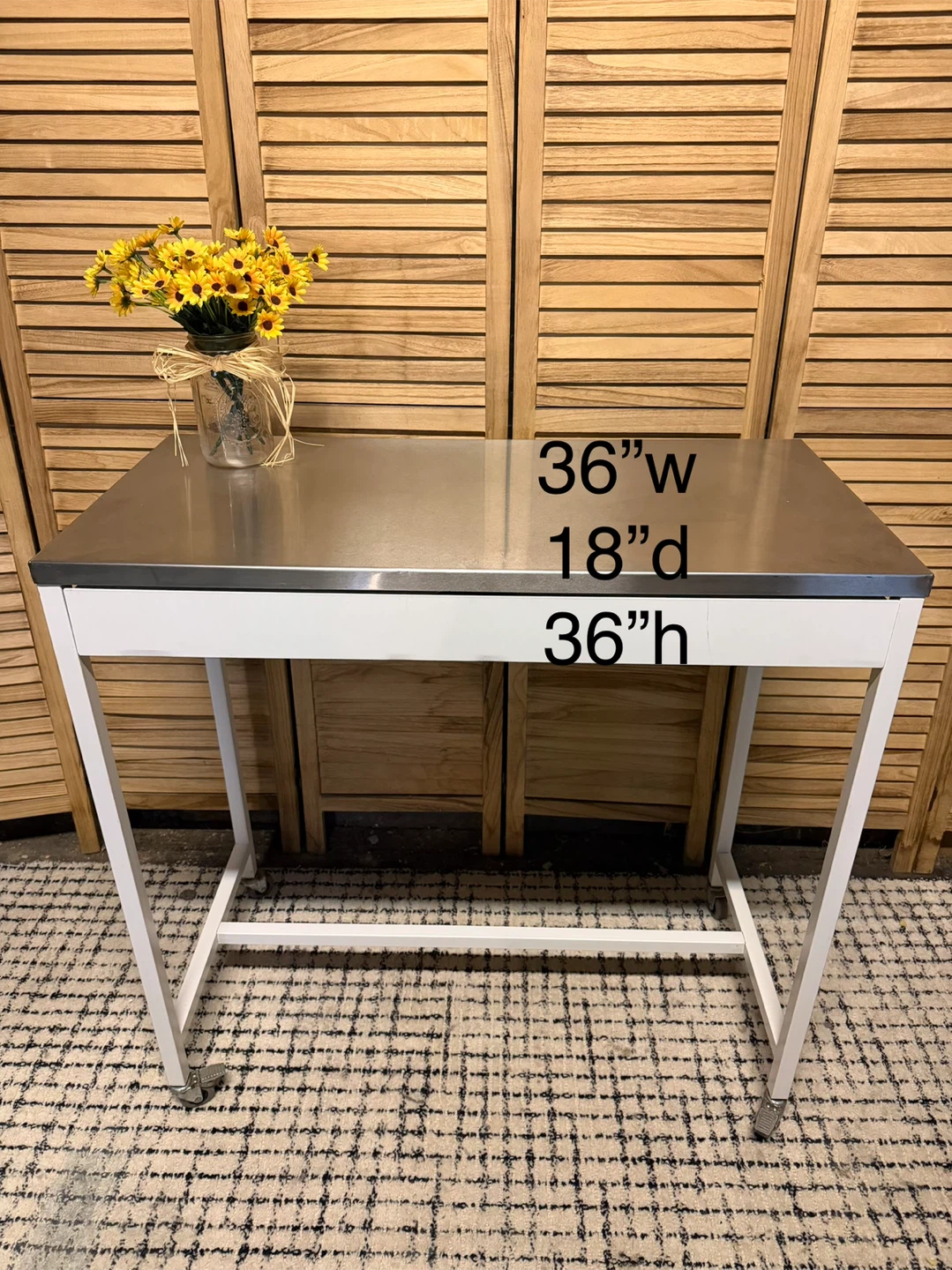 Metal Top Rolling Counter Table - photo 5
