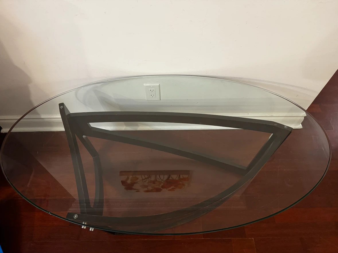 Oval Glass Coffee Table - 50" L x 28" W - photo 2
