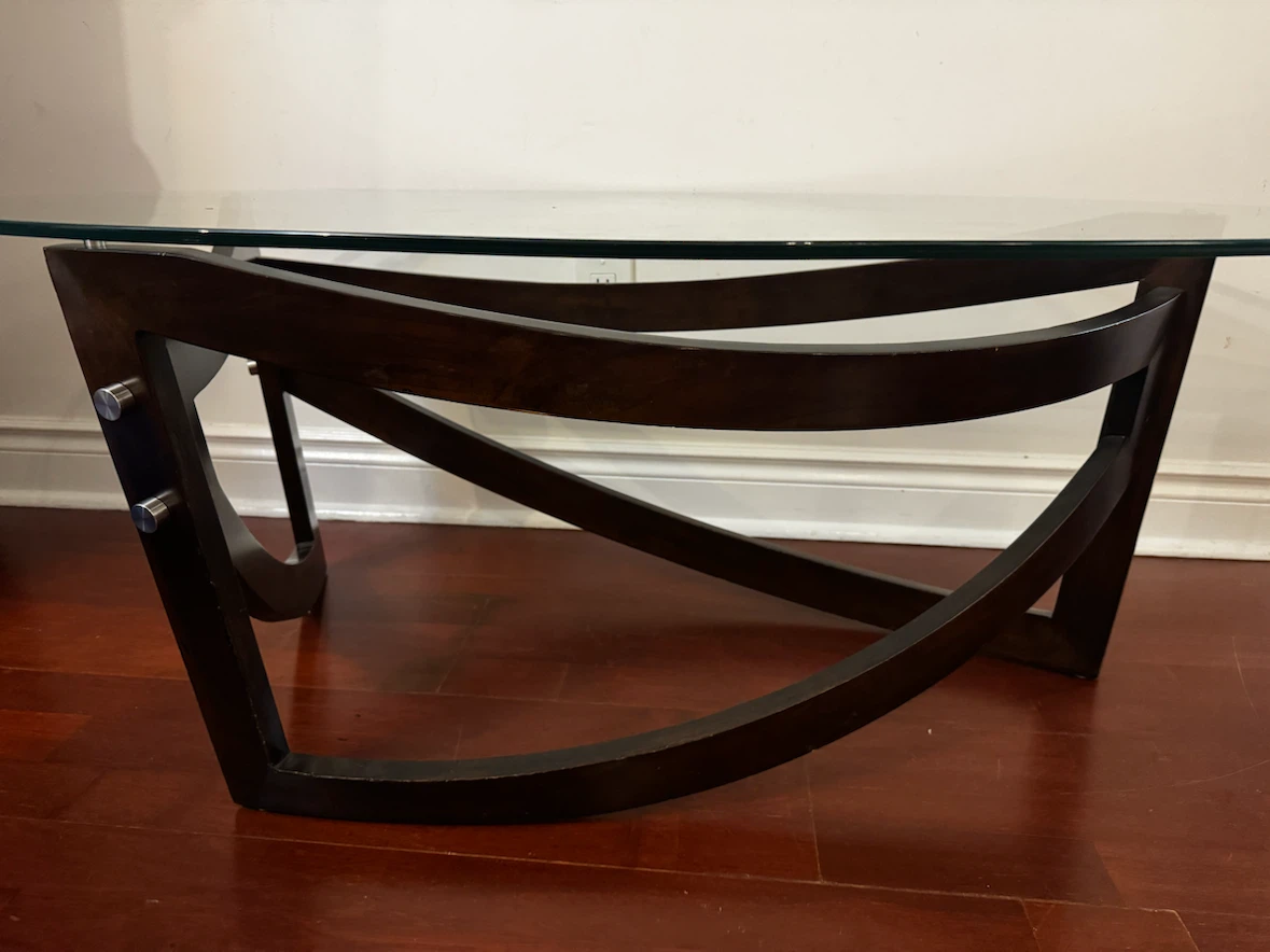 Oval Glass Coffee Table - 50" L x 28" W - photo 3
