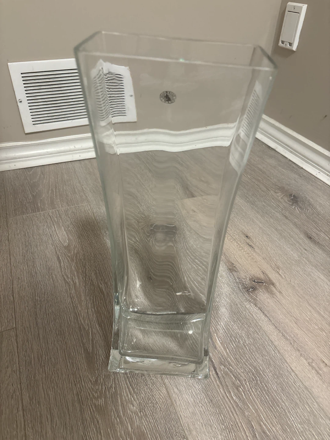 Clear Glass Tall Vase