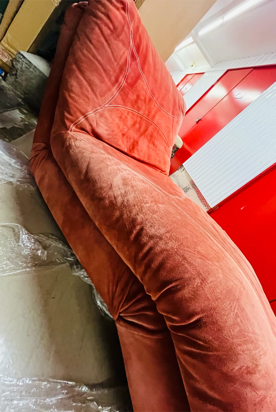 Coral Suede Chaise Lounge Chair - photo 2