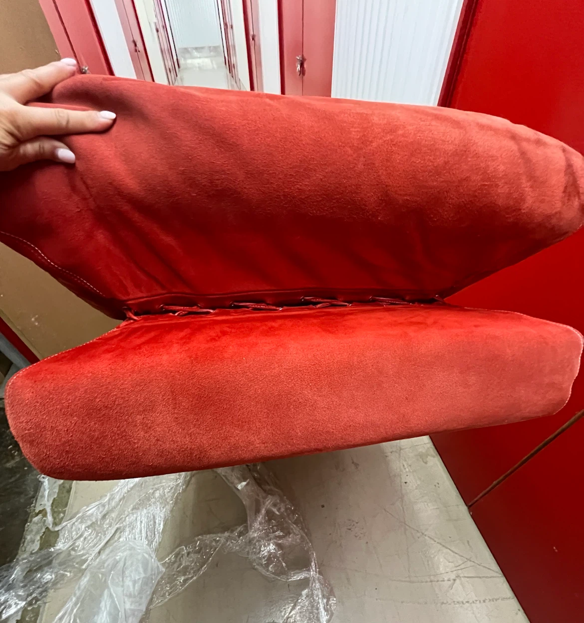 Coral Suede Chaise Lounge Chair - photo 4