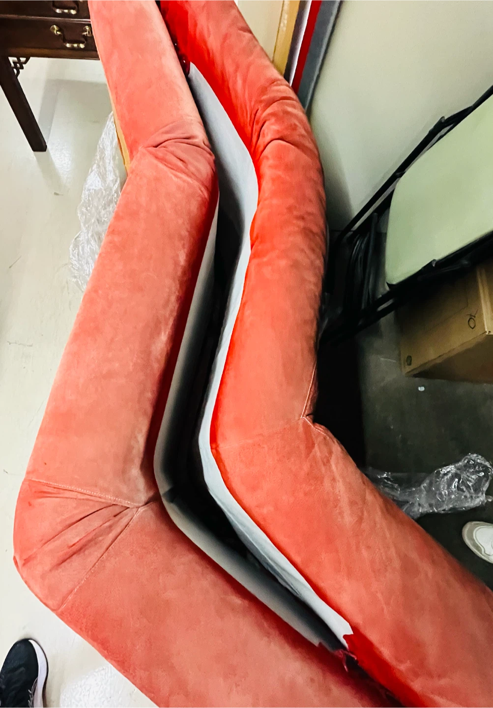 Coral Suede Chaise Lounge Chair - photo 5