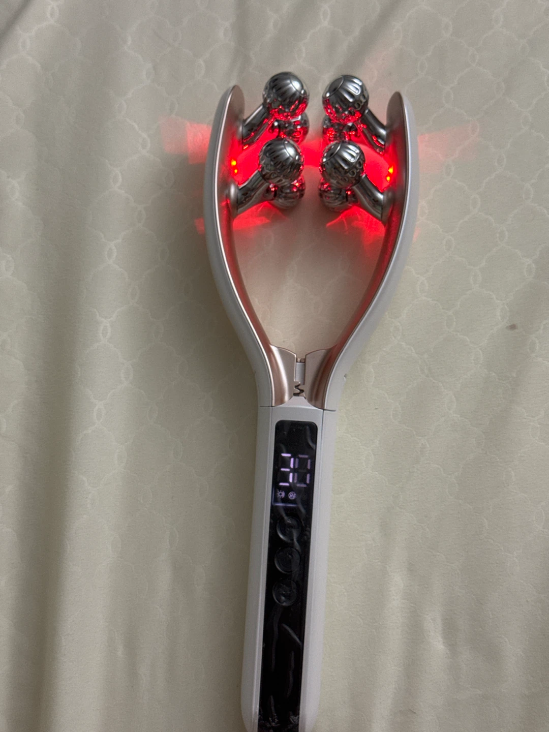 Rechargeable Facial Roller Massager with LED Therapy