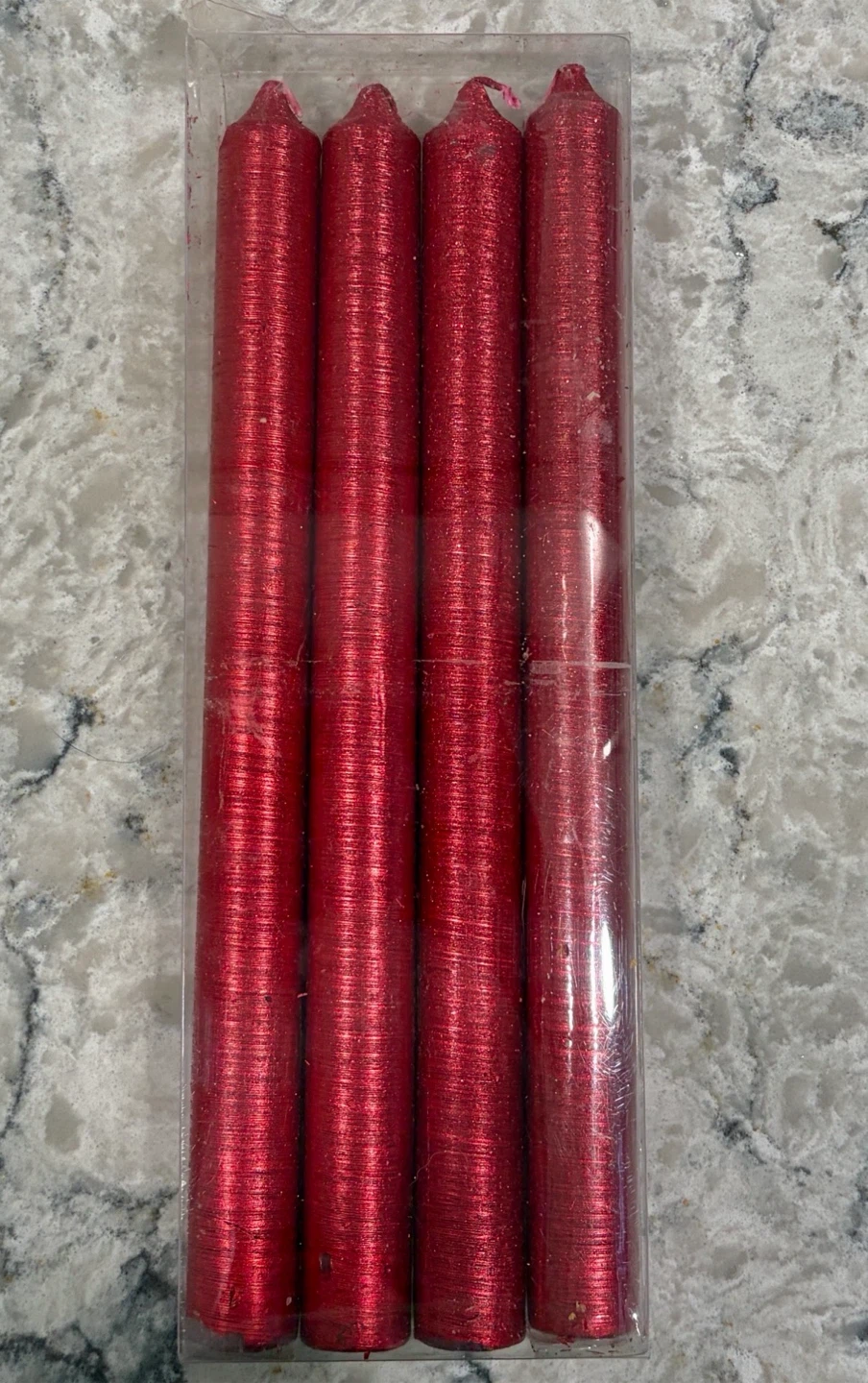 Christmas Forever Red Taper Candles (4-Pack)