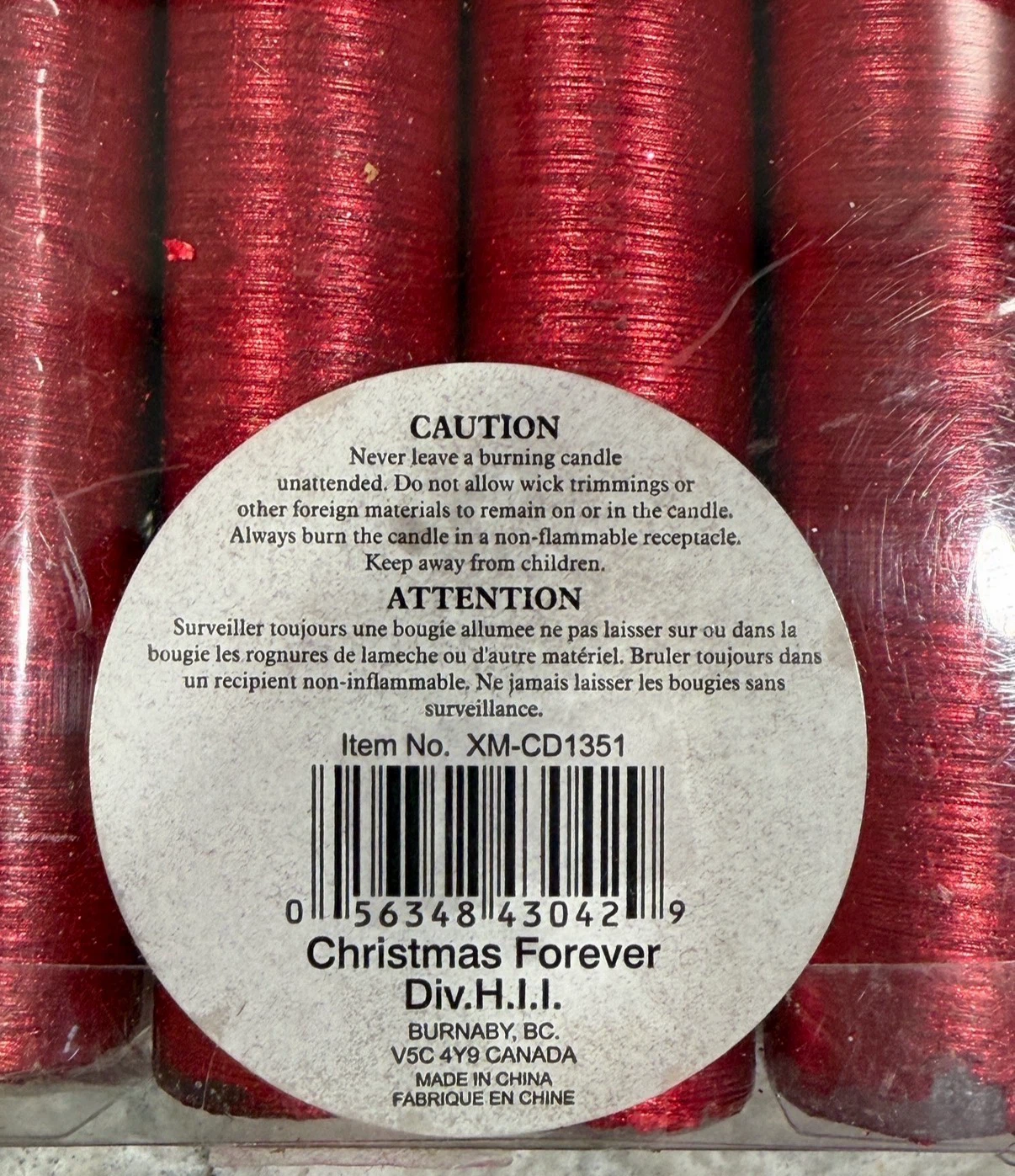 Christmas Forever Red Taper Candles (4-Pack) - photo 2