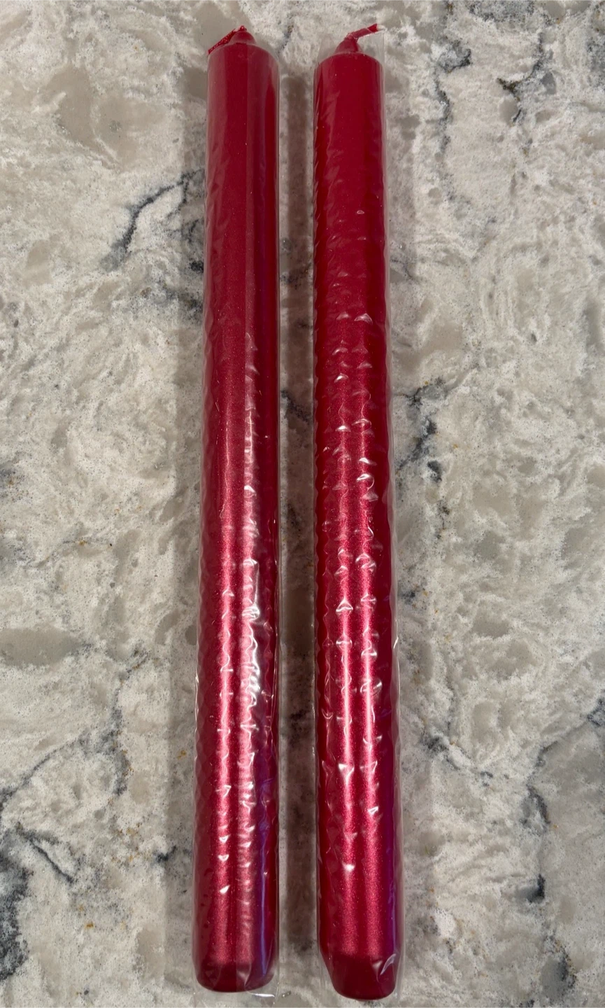 2 Red Taper Candles