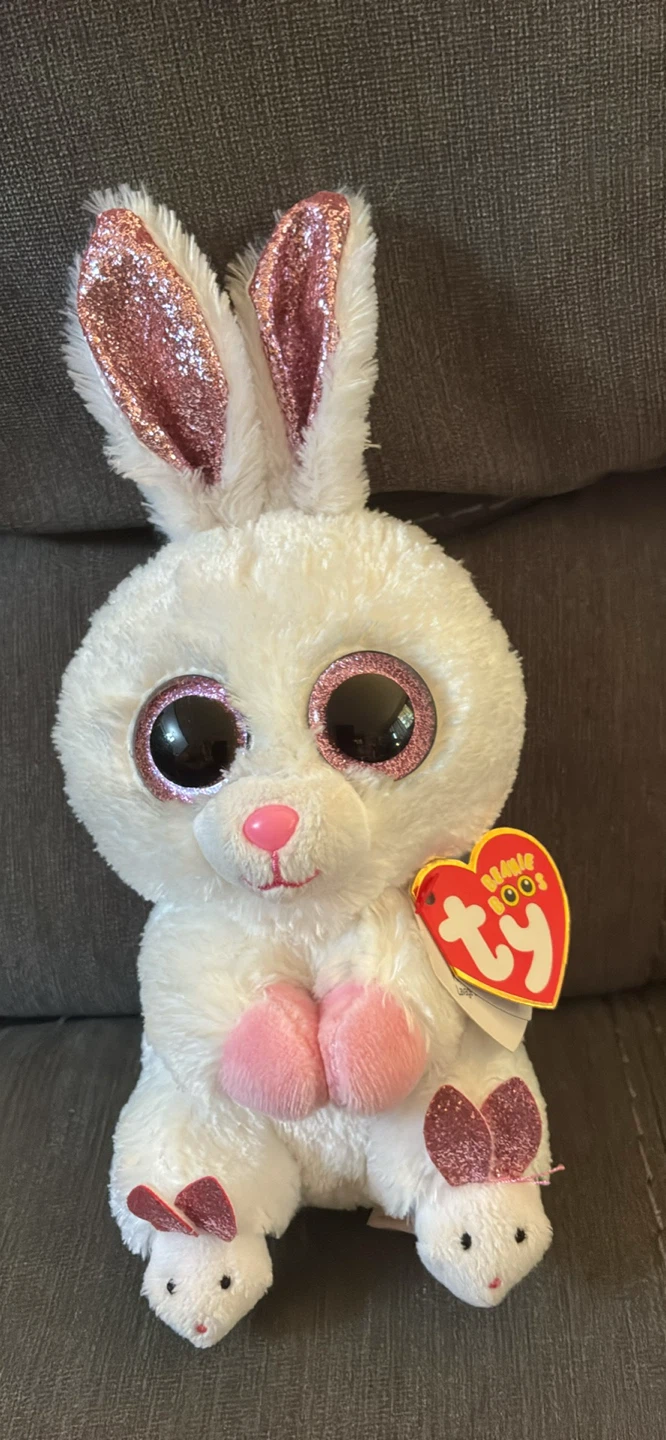 New w tags Ty Beanie Boo's Slippers Bunny Plush Toy