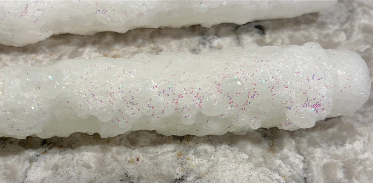 White Glitter Candles (Set of 2) - photo 2