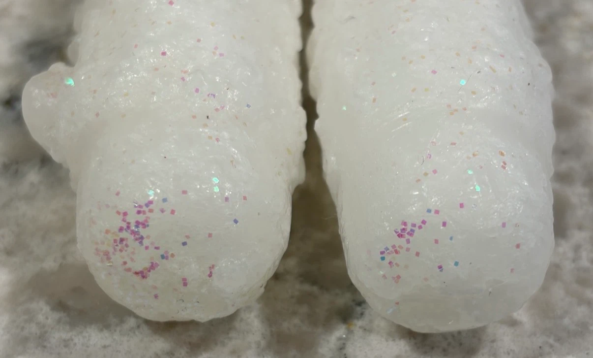 White Glitter Candles (Set of 2) - photo 4