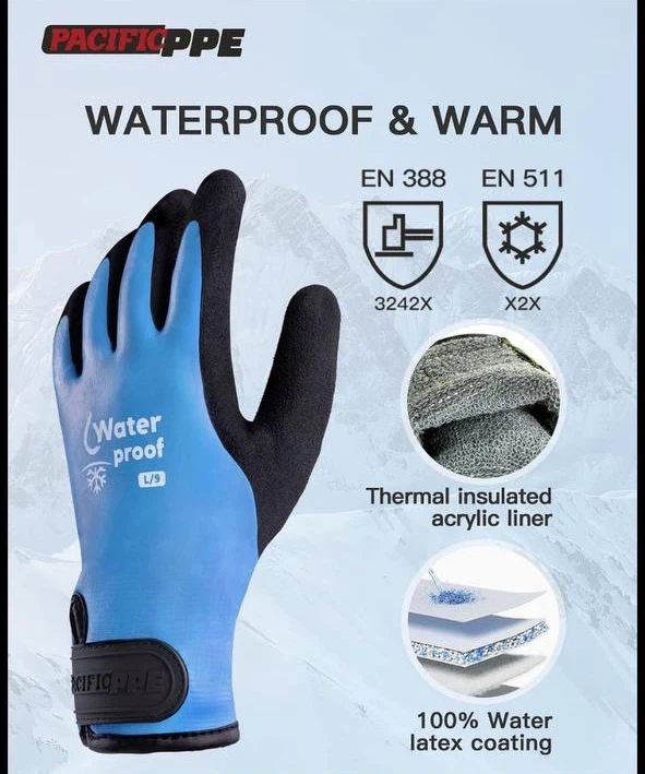 2 packs Pacific PPE Waterproof Work Gloves