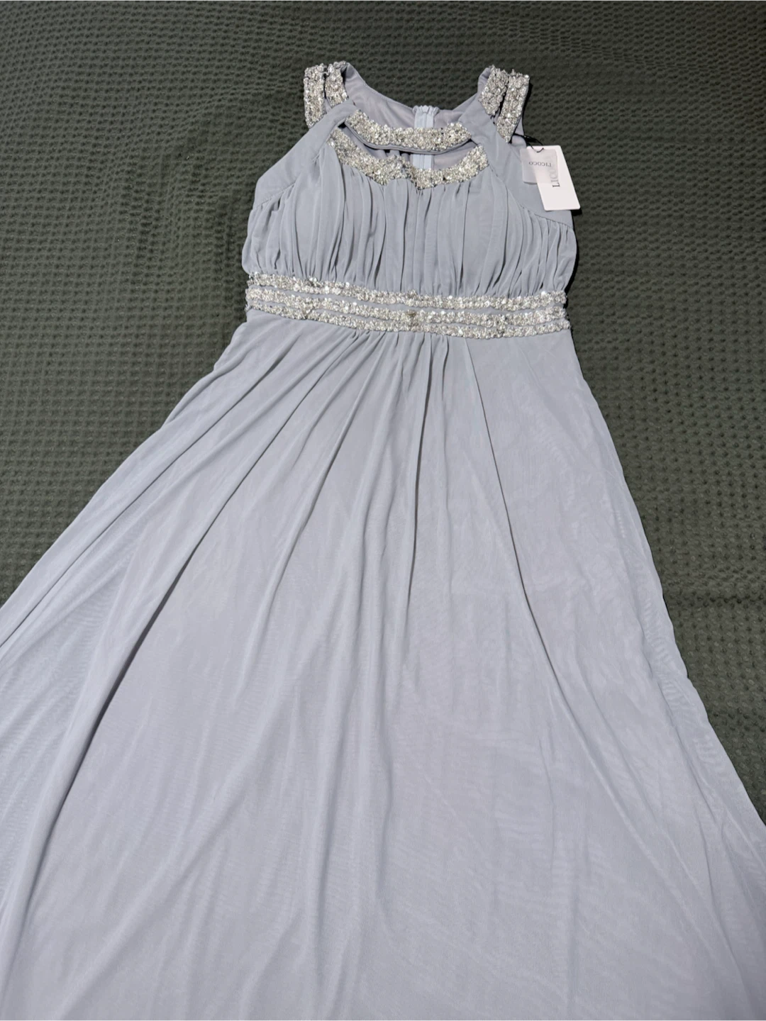 Light Blue Beaded Maxi Dress - photo 2
