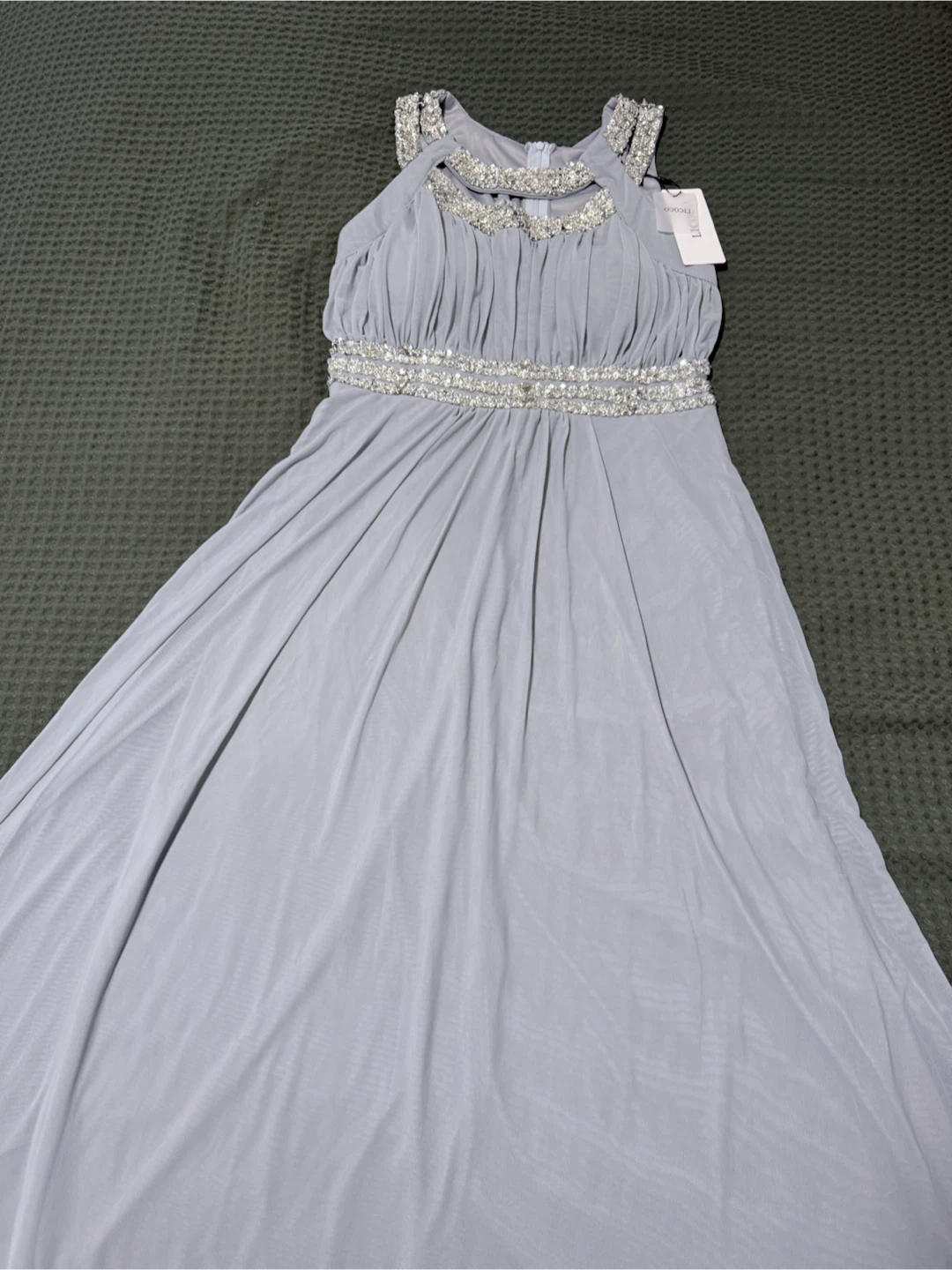 Light Blue Beaded Maxi Dress - photo 3