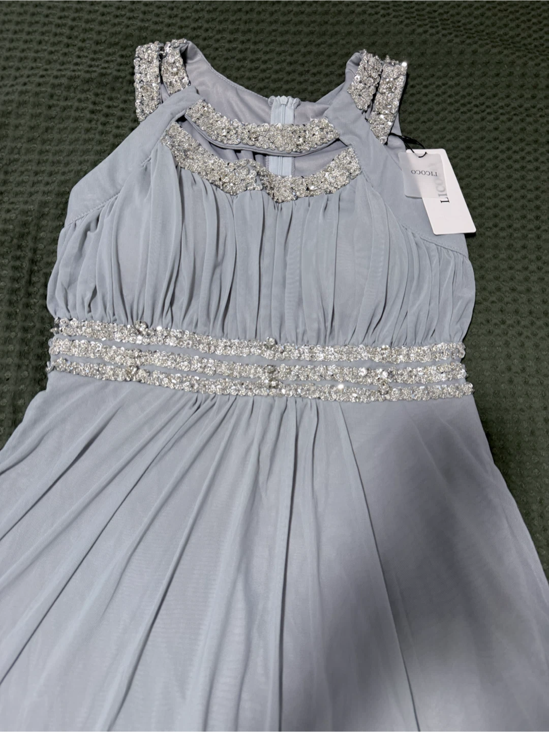 Light Blue Beaded Maxi Dress - photo 4