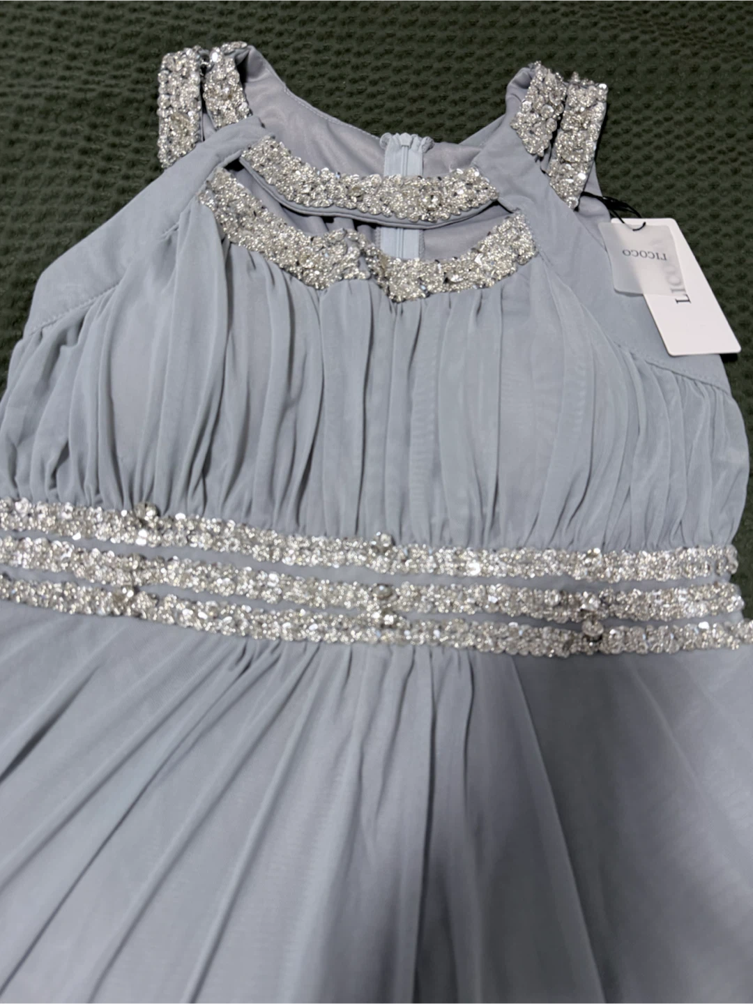 Light Blue Beaded Maxi Dress - photo 5