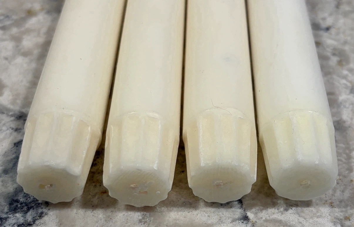 Four White/Cream Taper Candles - photo 3