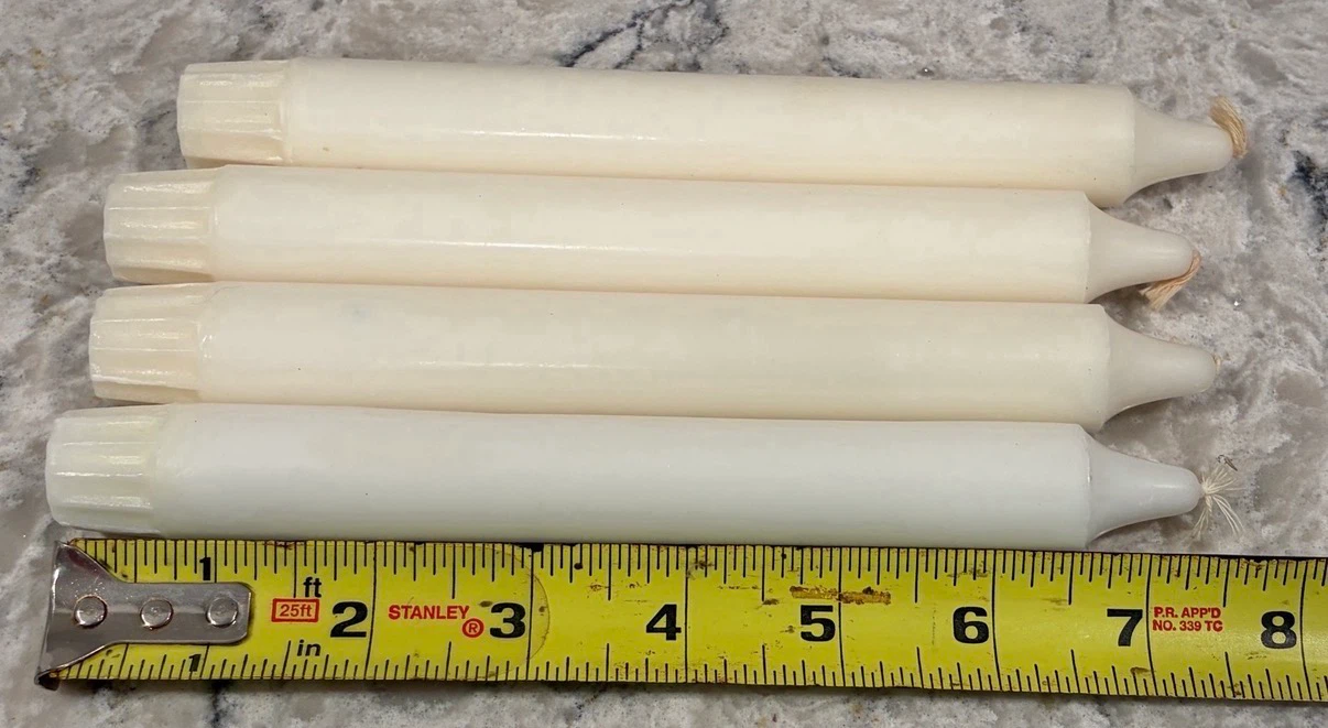 Four White/Cream Taper Candles - photo 4