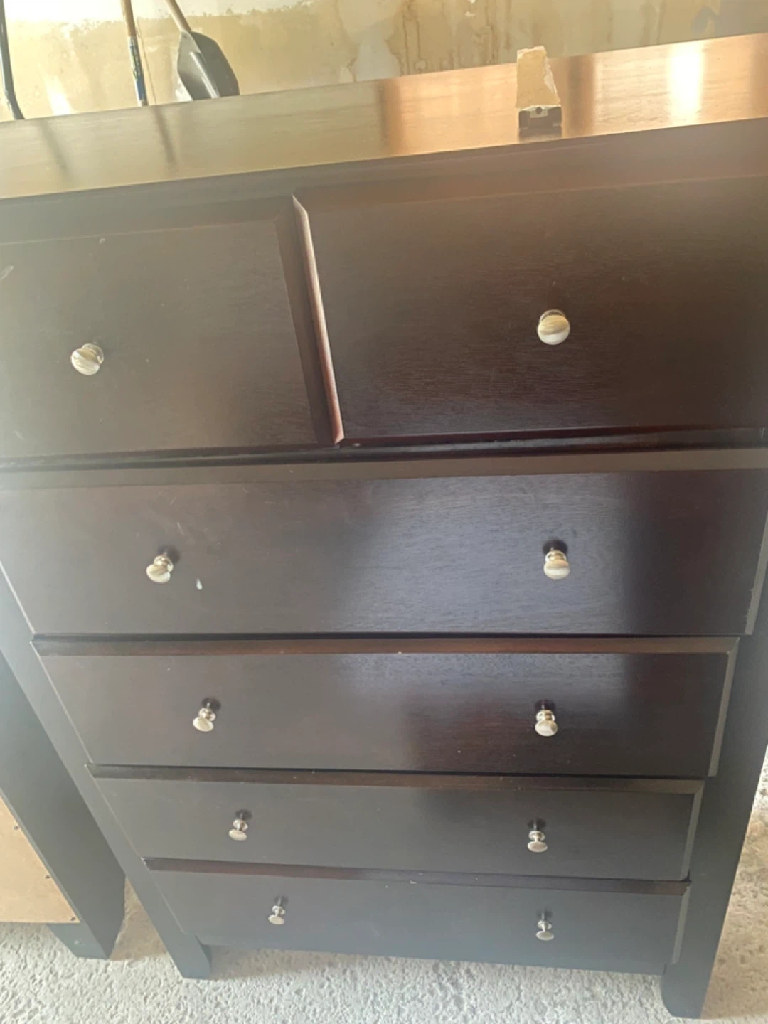 Dark Brown Six-Drawer Dresser/ Chest / Mirror - photo 2