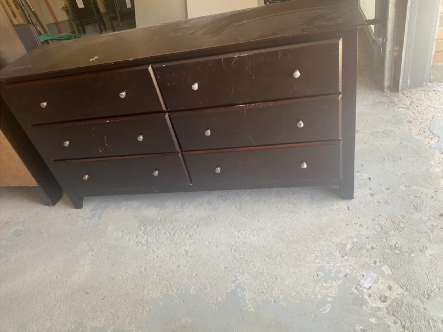 Dark Brown Six-Drawer Dresser/ Chest / Mirror