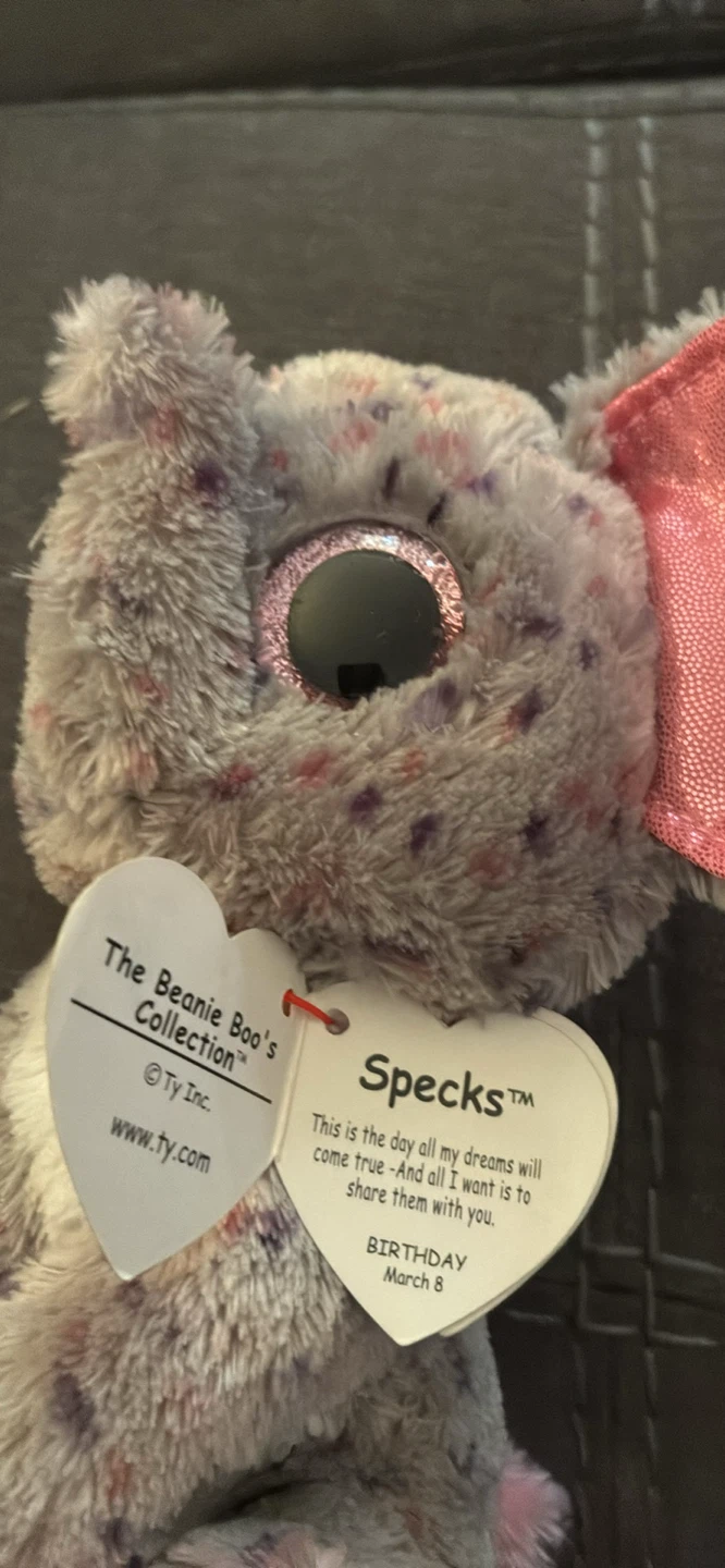 New w tags Ty Beanie Boo's Specks the Elephant - photo 4