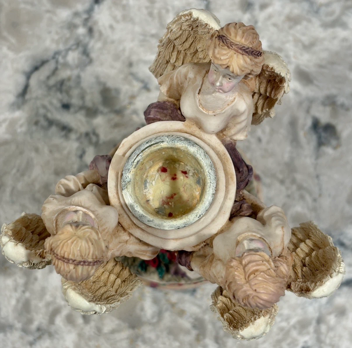 Vintage 3 Angel Resin Candle Holder – Cherub Figurine - photo 4
