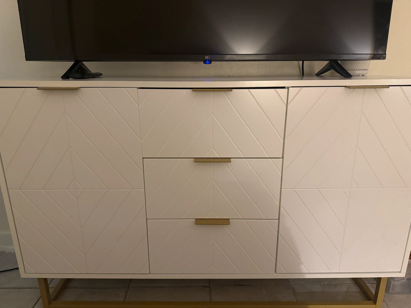 White Sideboard with Gold Legs