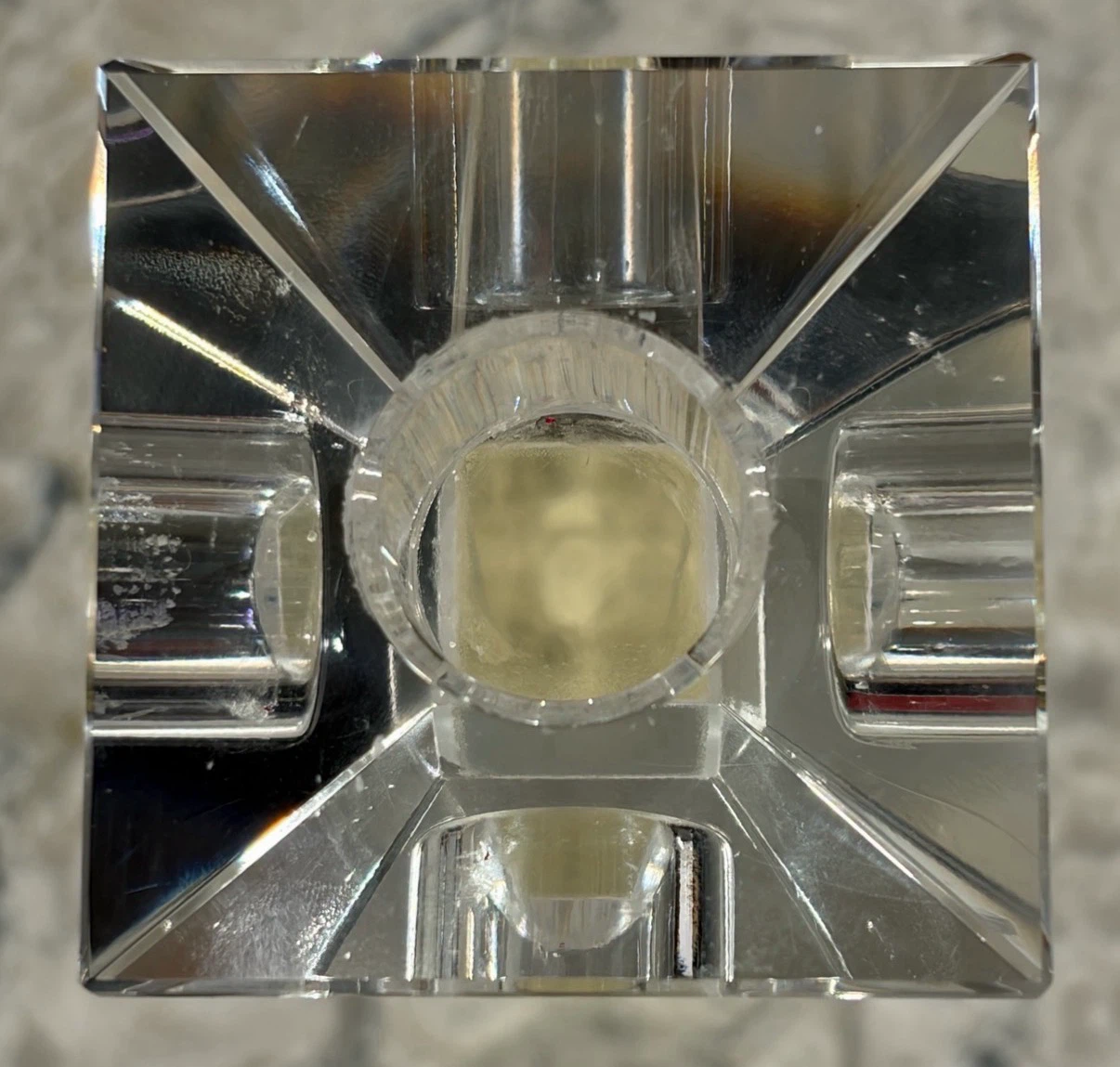 Tall Crystal Candlestick Holder – Modern Geometric Pedestal - photo 3
