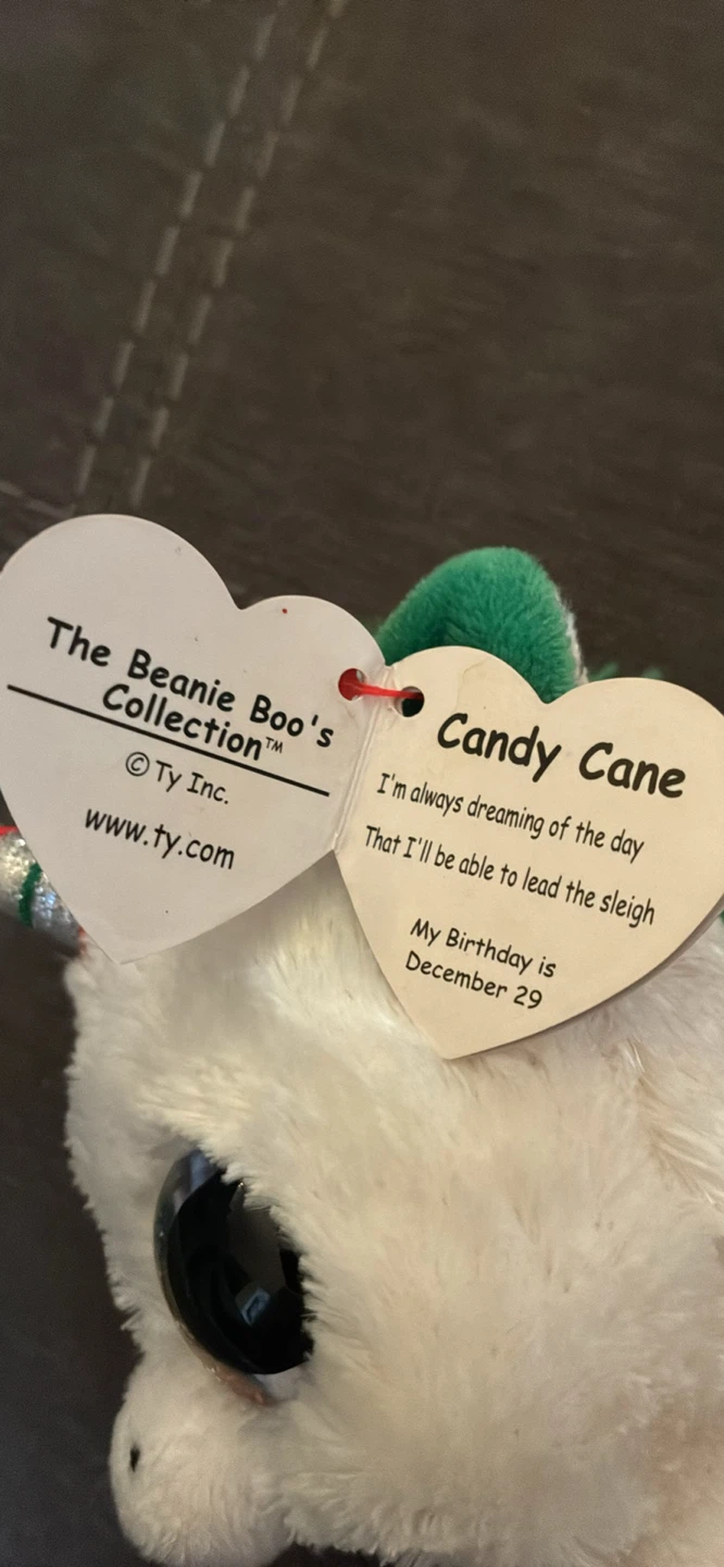 New w tags Ty Beanie Boo's Candy Cane Unicorn Plush - photo 4