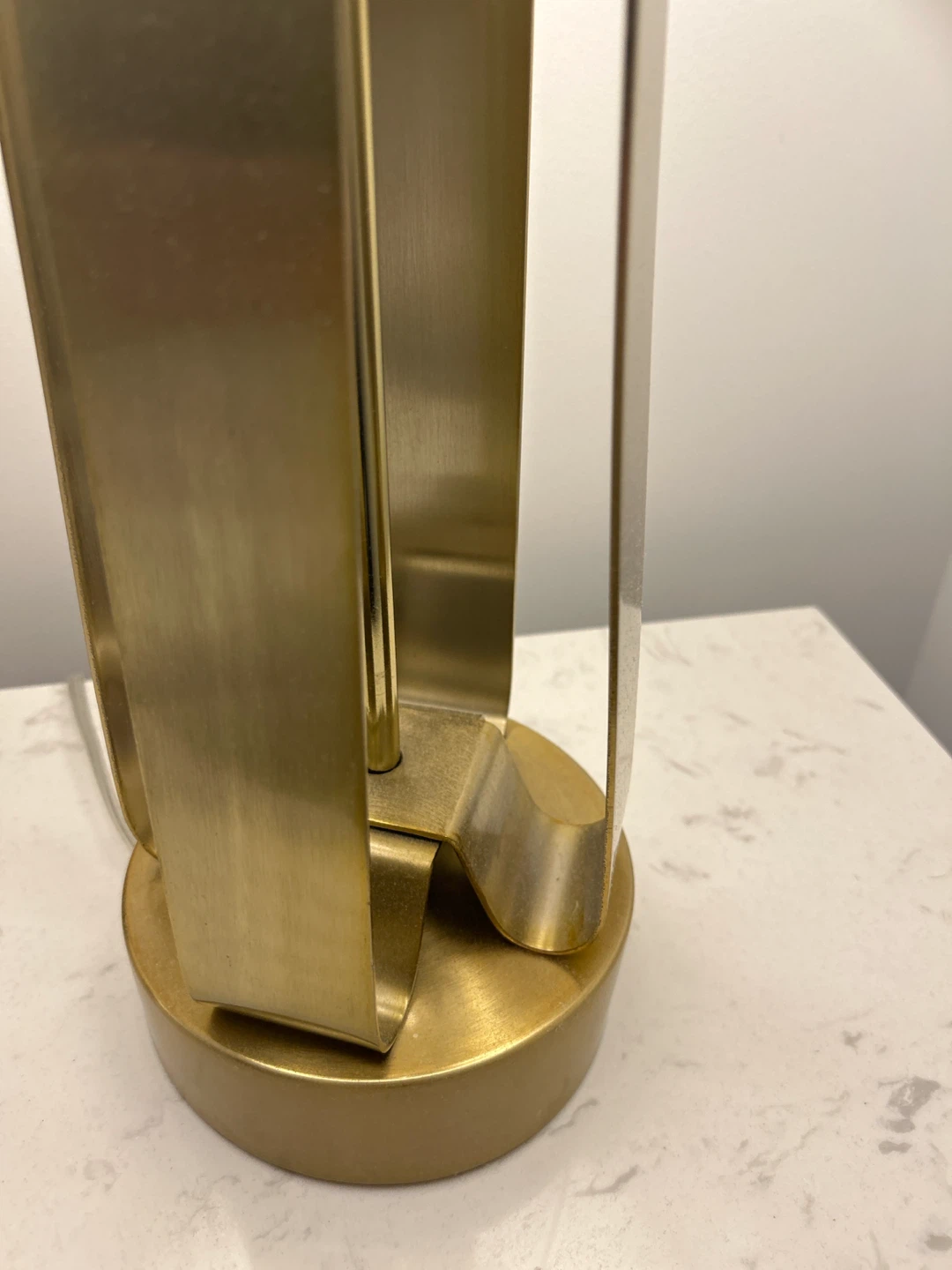 Pair of Gold Table Lamps with Drum Shade - photo 2