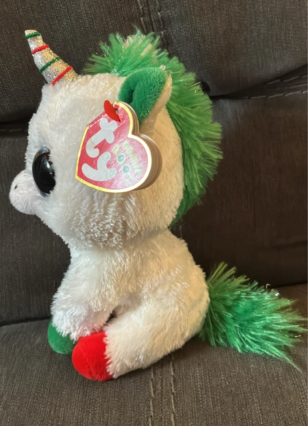 New w tags Ty Beanie Boo's Candy Cane Unicorn Plush - photo 2