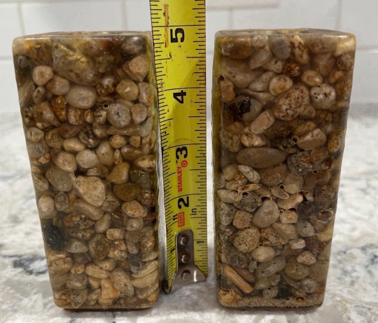 Pair of Vintage Stone Mill Designs Pebble Resin Candle Holders - photo 4