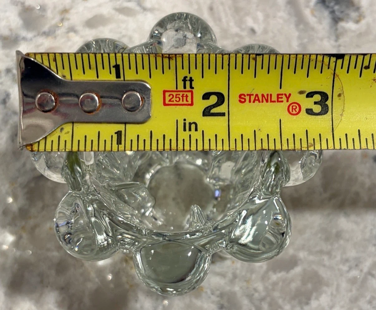 Pair of Vintage Clear Glass Bubble Votive Candle Holders - photo 4