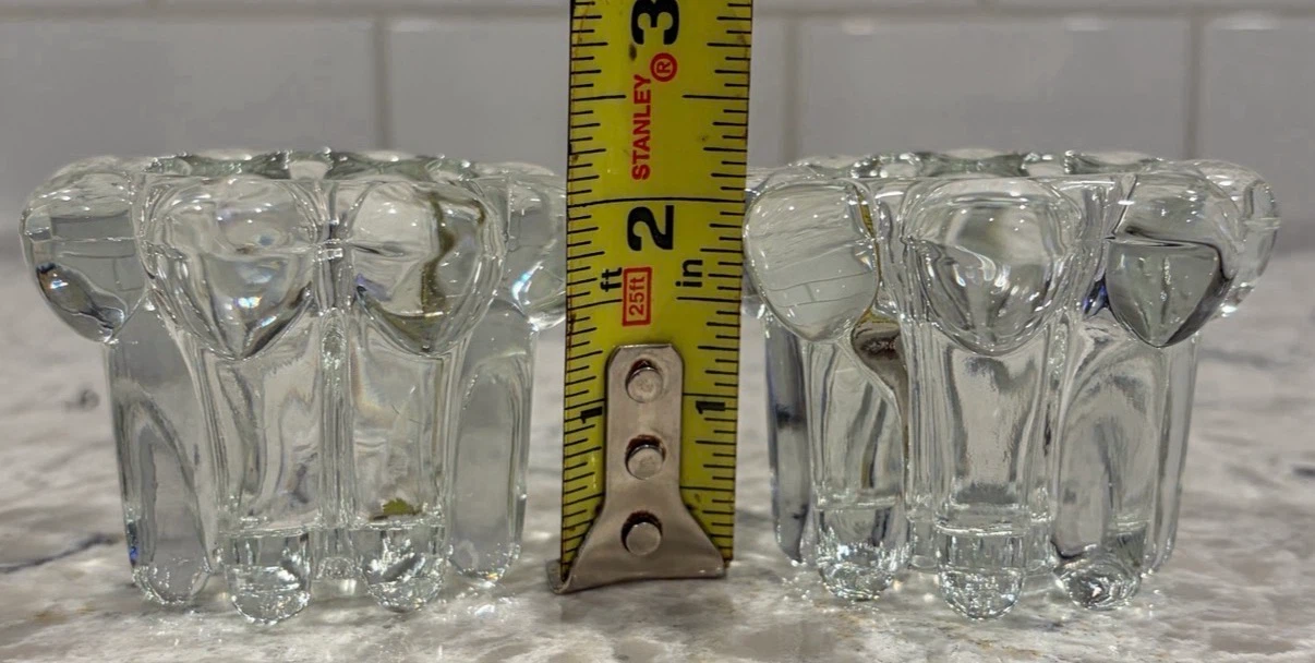 Pair of Vintage Clear Glass Bubble Votive Candle Holders - photo 5