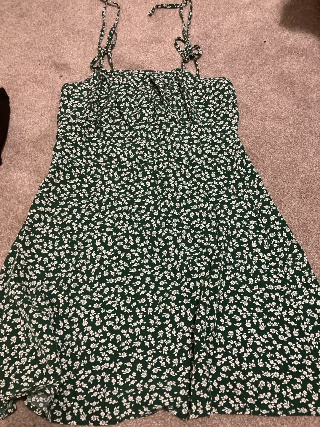 Green Floral Print Sundress
