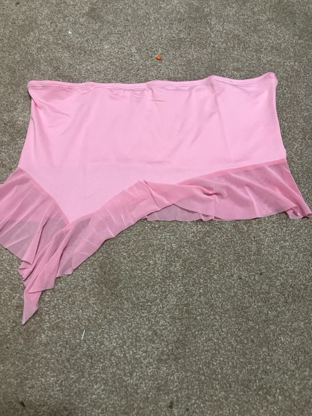 Pink Mesh Trimmed Tube Top