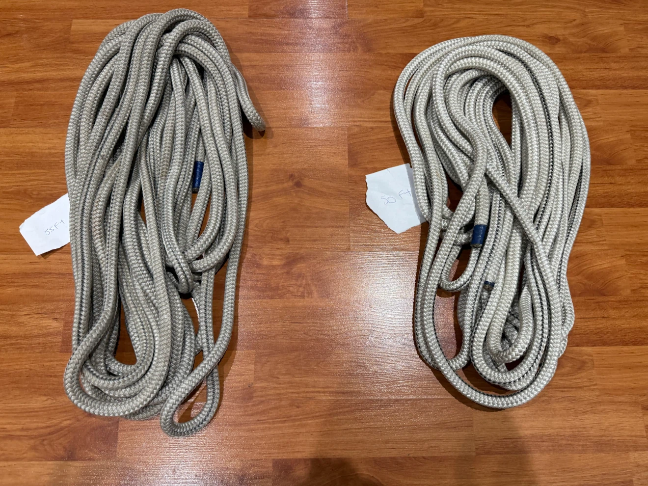 Double Braid Nylon Boat Ropes - 50ft & 55ft