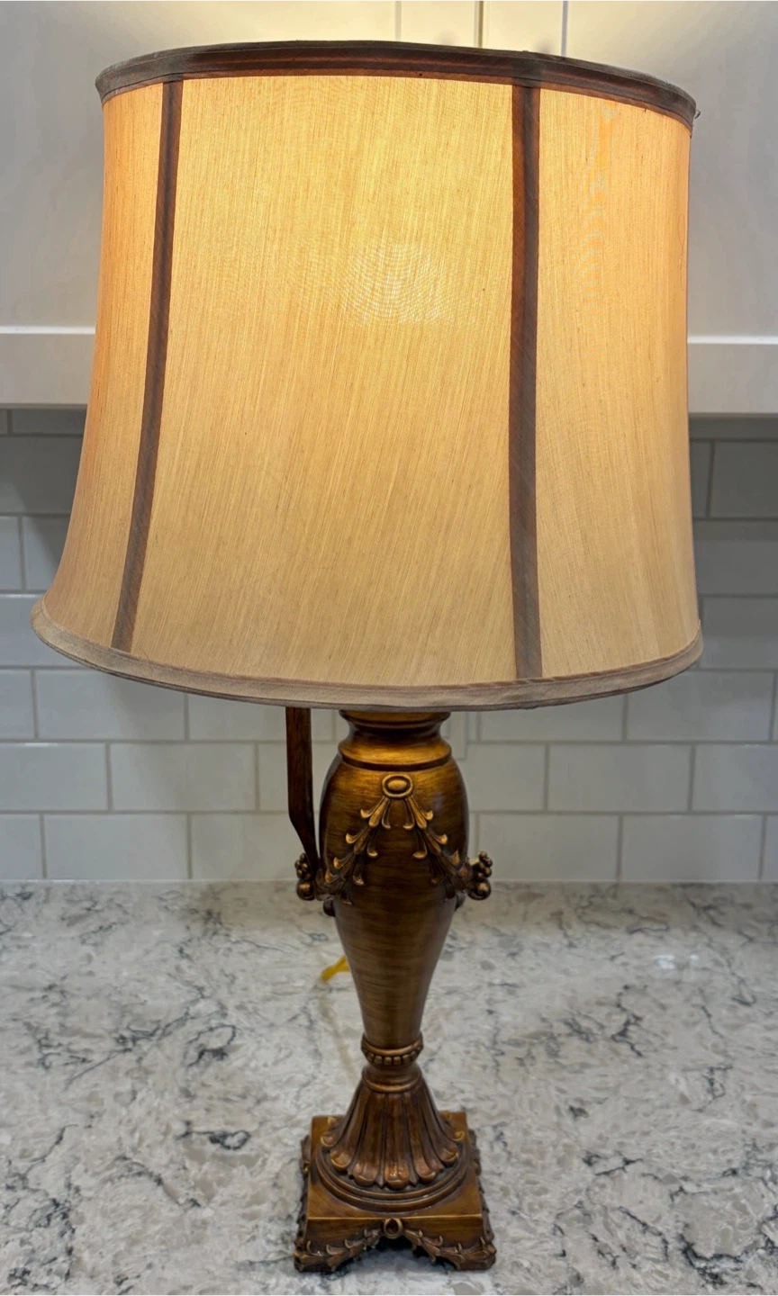 Traditional Urn Style Table Lamp w/ Large Empire Shade - photo 2