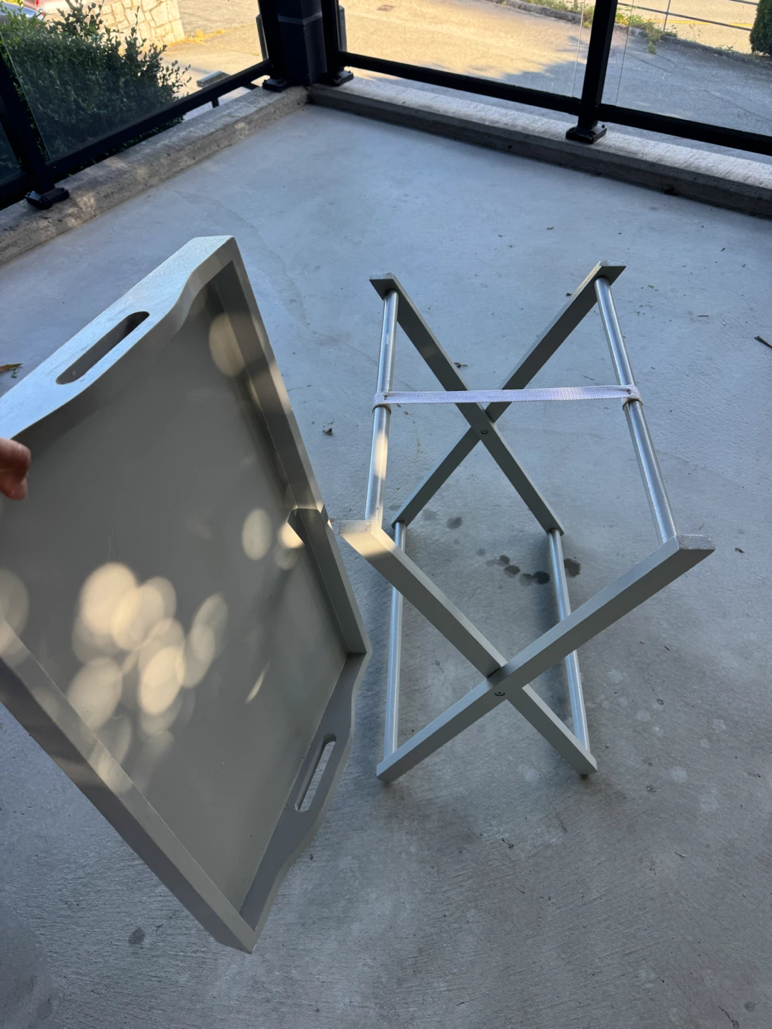 Grey TV Tray Table with Folding Stand - photo 2